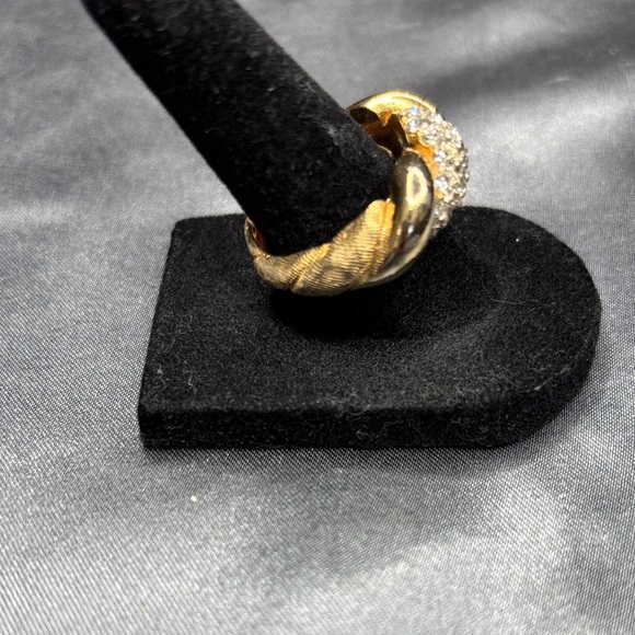 Kenneth Jay Lane Gold and Silver Twisted Ring - Picture 2 of 7